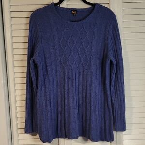 Lee Women's Cable Knit Sweater Tunic in Periwinkle